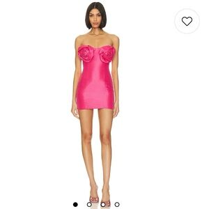 Revolve NBD Tracy mini dress in pink with rose detail. Size M. Worn once.
